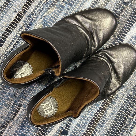 Fly London women’s Yip leather booties Red Burgundy Gray - Picture 7 of 14